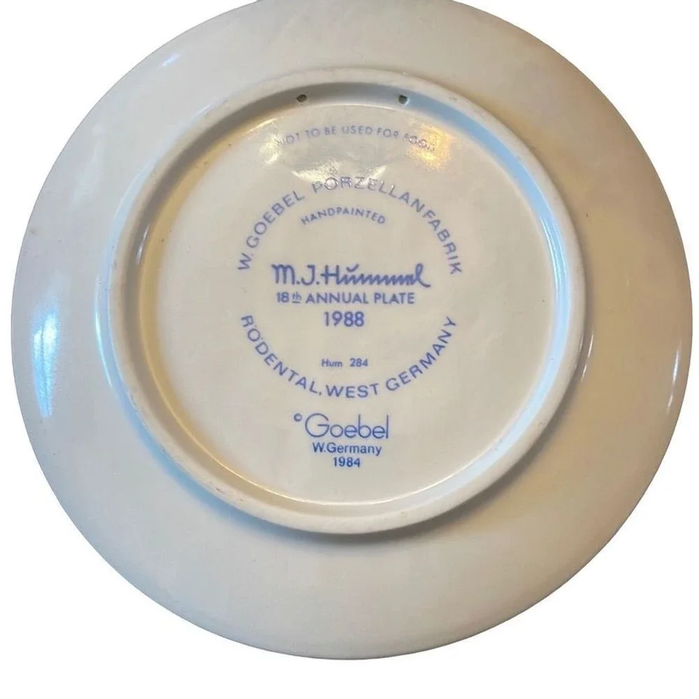 HUMMEL PLATE, 18th Annual‎ Collector Plate, 1988, #284